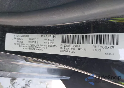 2015 Chrysler 200 S z USA, uszkodzony, nr VIN 1C3CCCBB2FN748916